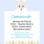 Comunicado de Páscoa.